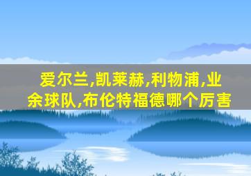 爱尔兰,凯莱赫,利物浦,业余球队,布伦特福德哪个厉害