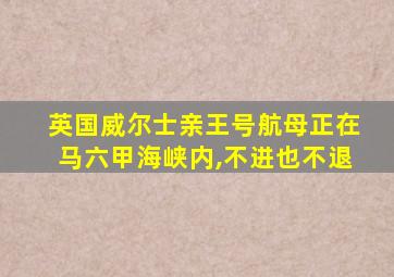 英国威尔士亲王号航母正在马六甲海峡内,不进也不退